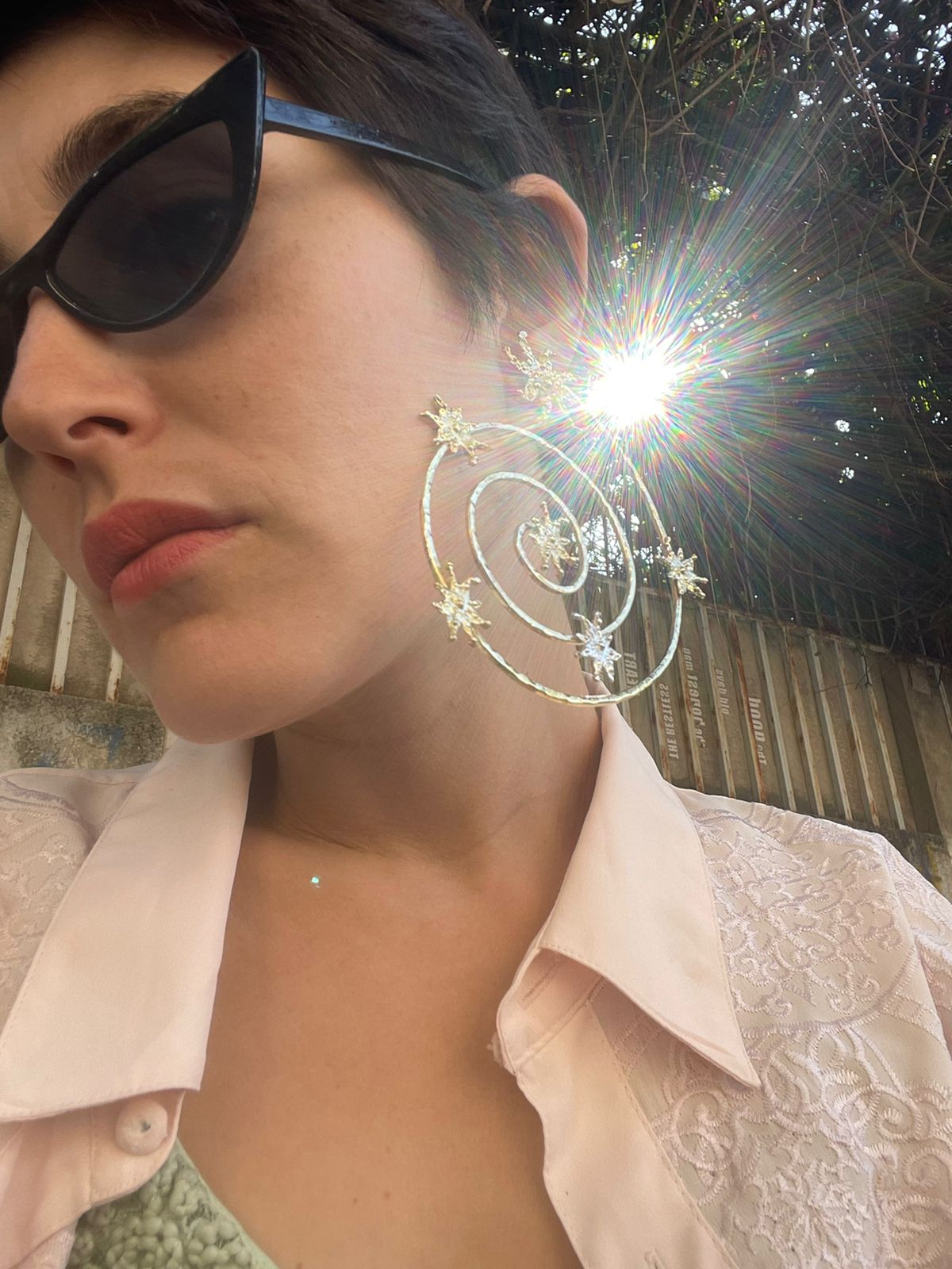 Silver Wander Star Cycle Earrings