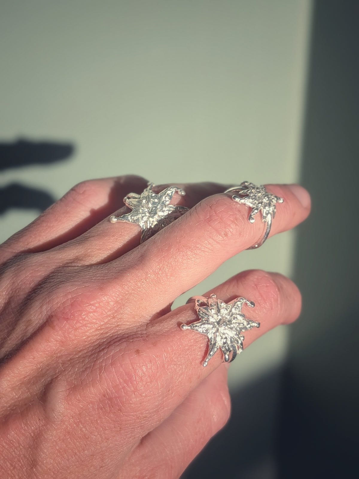 Silver cosmic sea ring