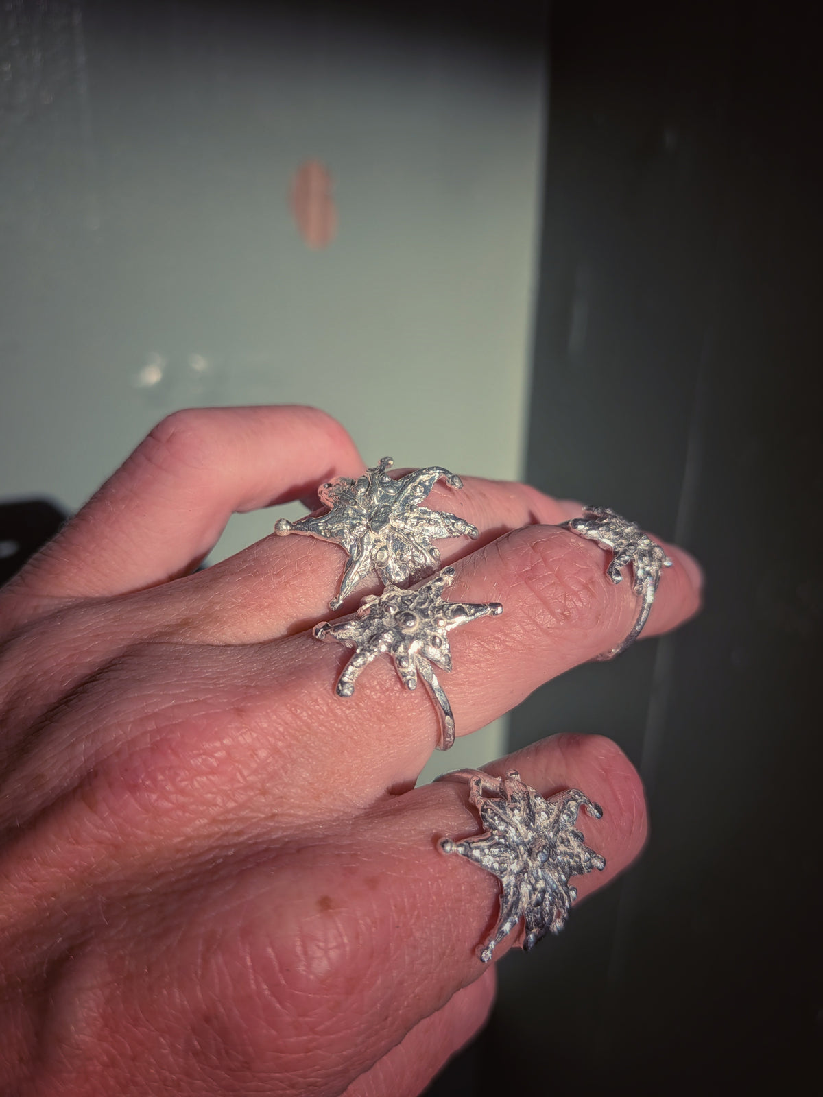 Silver cosmic sea ring