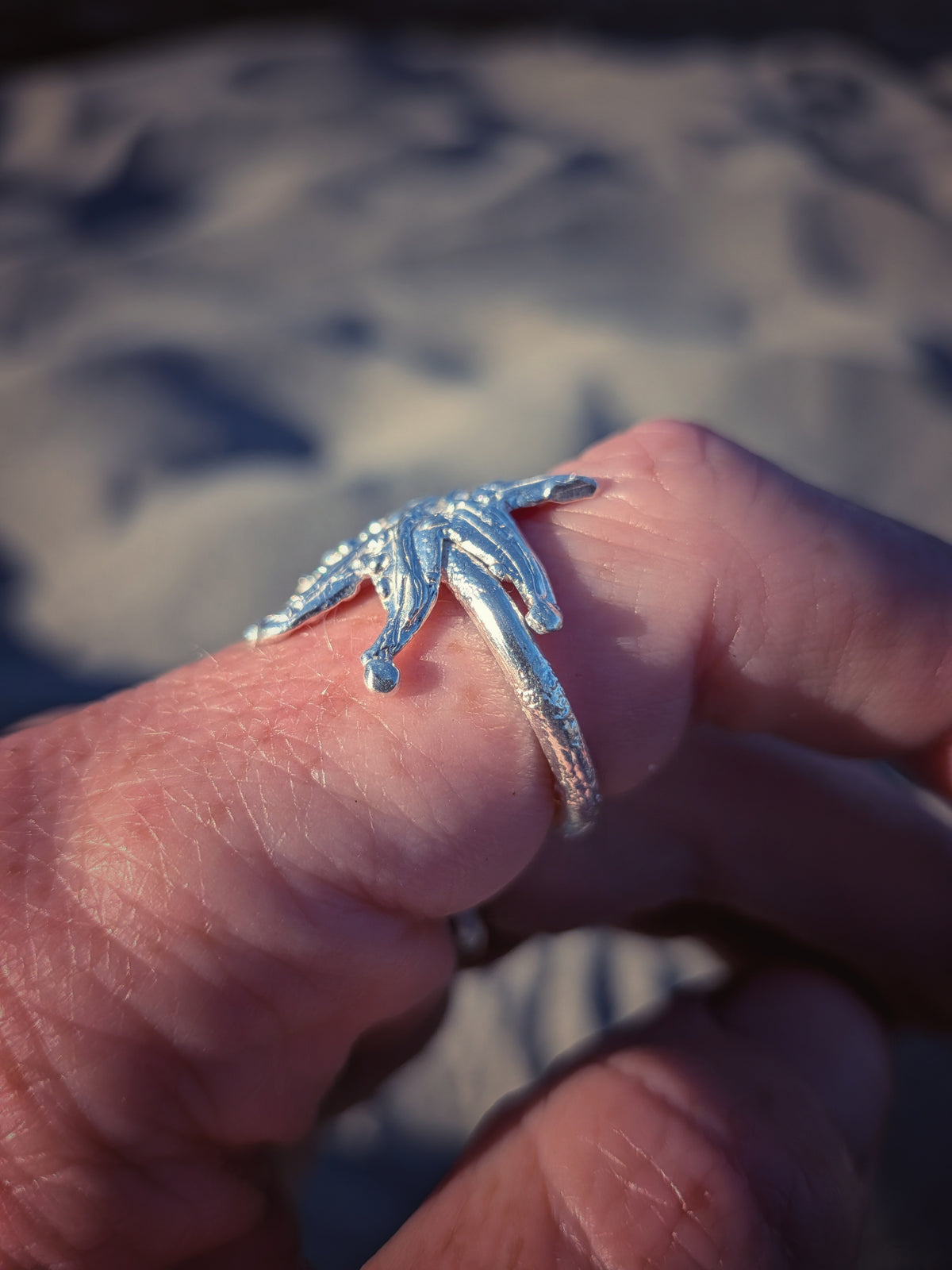 Silver cosmic sea ring
