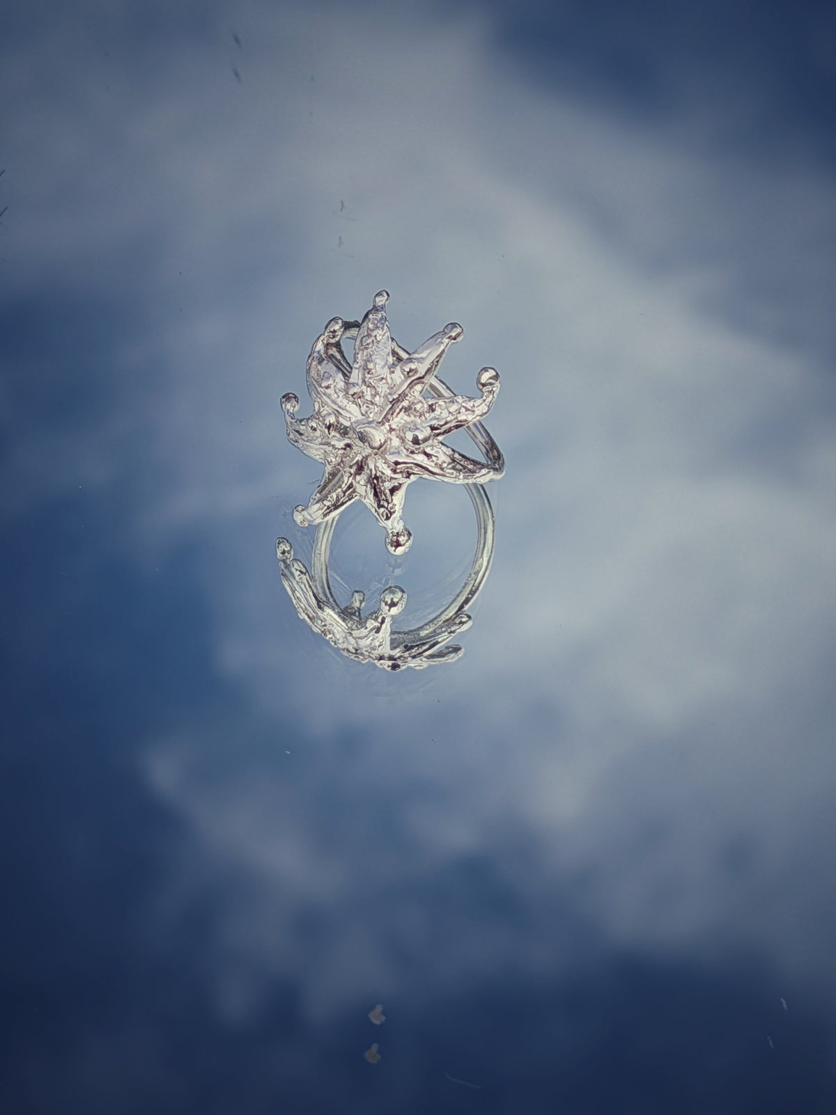 Silver cosmic sea ring