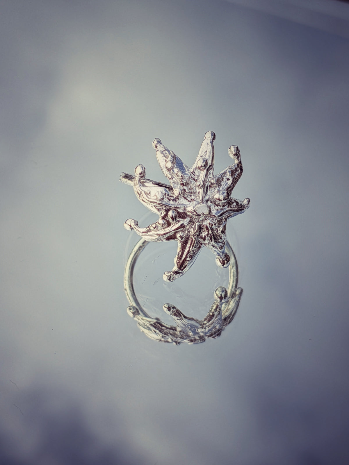 Silver cosmic sea ring