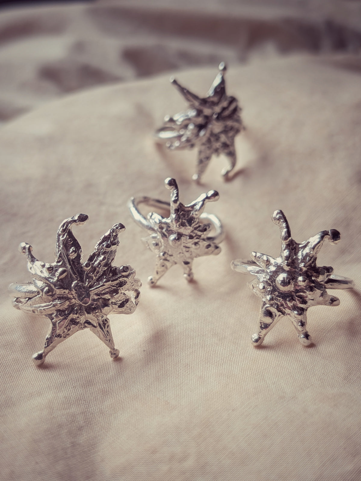 Silver cosmic sea ring