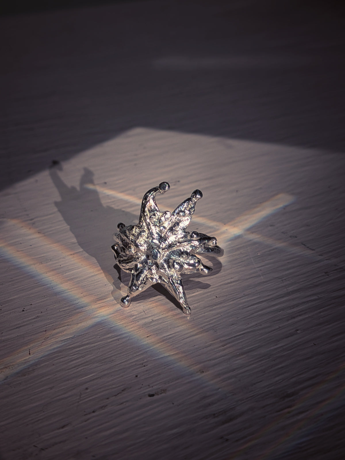 Silver cosmic sea ring